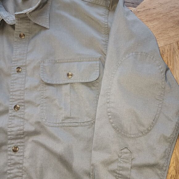 Cabela's Long Sleeve Button Up Light Olive Green Shirt Sz M - Picture 3 of 5